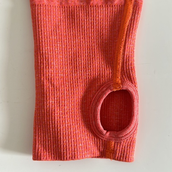 Gymshark Vital Seamless Long Sleeve Crop Top- Orange - Picture 3 of 4